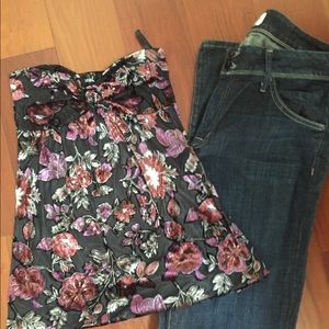 Wet Seal Strapless Tee - Sheer - vibrant colors S